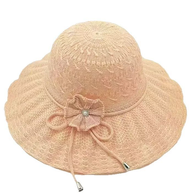 Bucket Hat Straw - Sommerhut mit breiter Krempe, UV-Schutz, Strohhut,