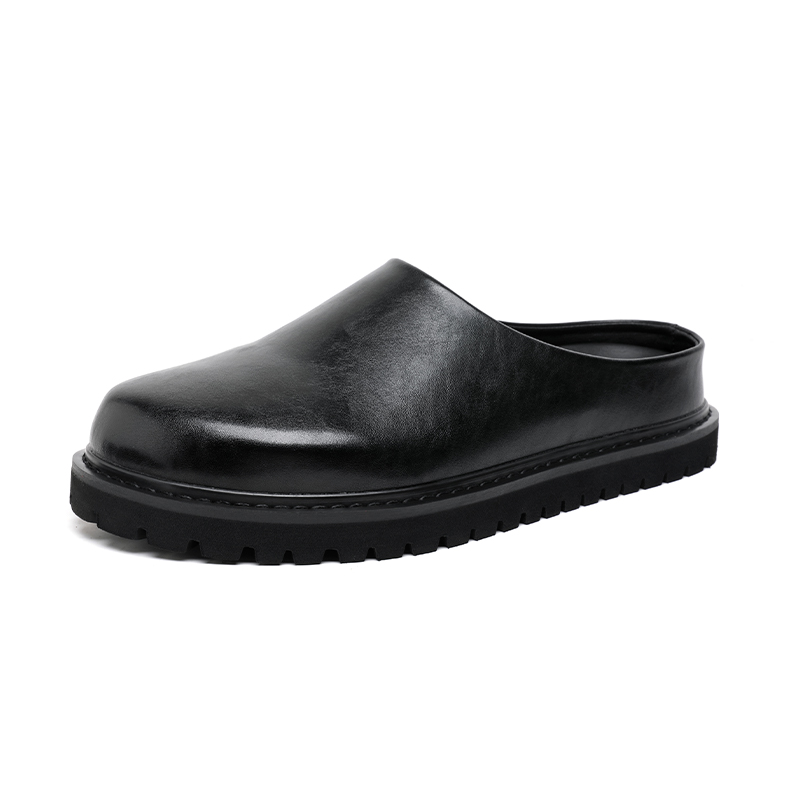 Flip Flop Leather Men - Plattform Wohnungen Leder Maultiere Männer Halbe