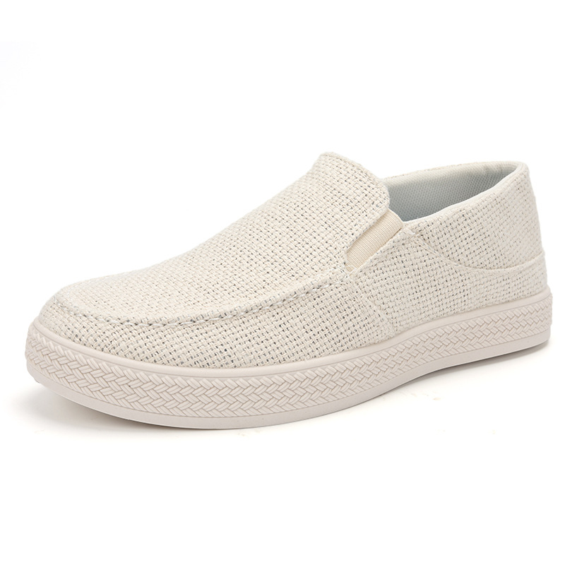 Espadrille Slip On - Herren Leinen Slip-On Loafer Atmungsaktives Gewebtes